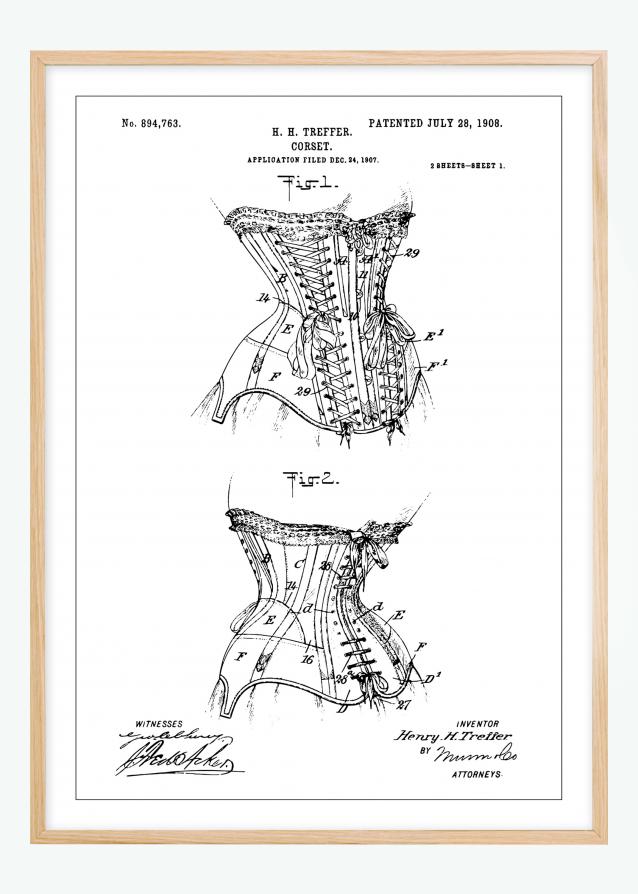 Bildverkstad Patent drawing - Corset I Poster