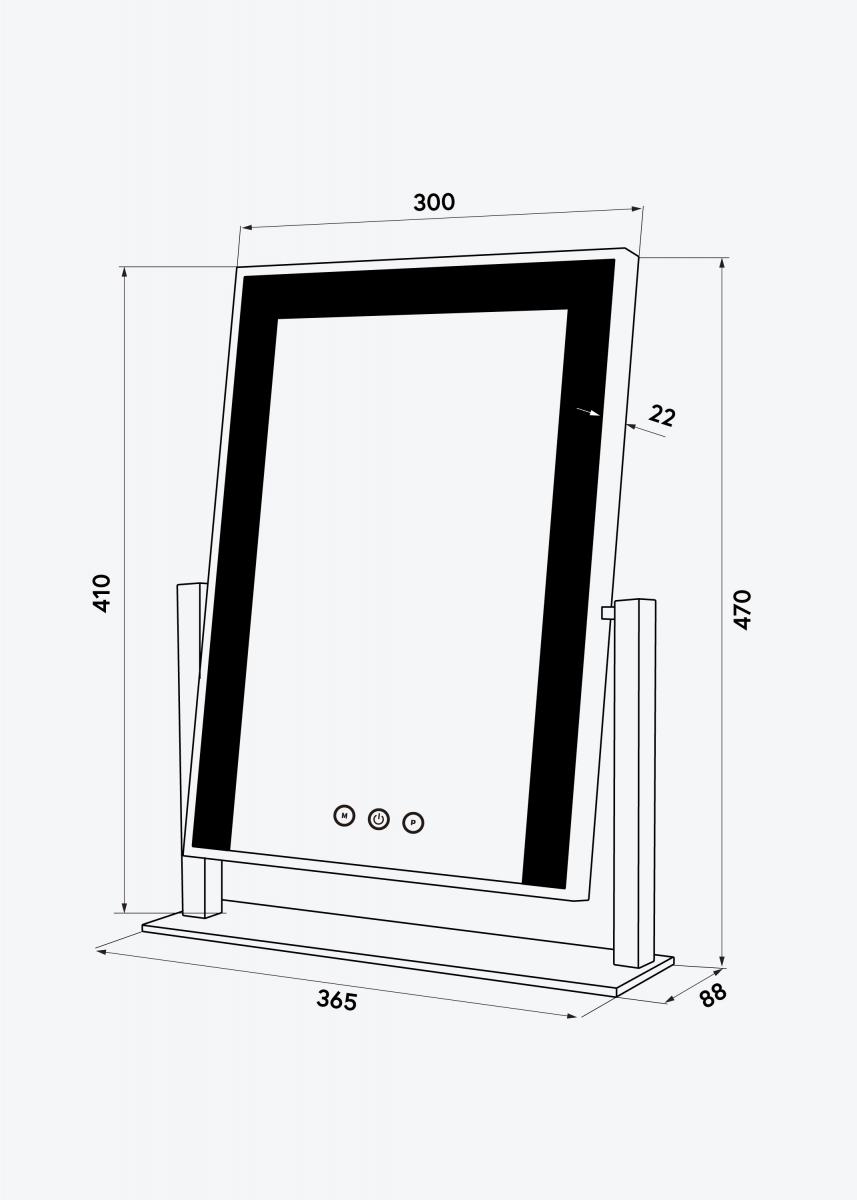 Achetez KAILA Miroir de maquillage Pillar LED Magnifying 20 cm Ø ici 