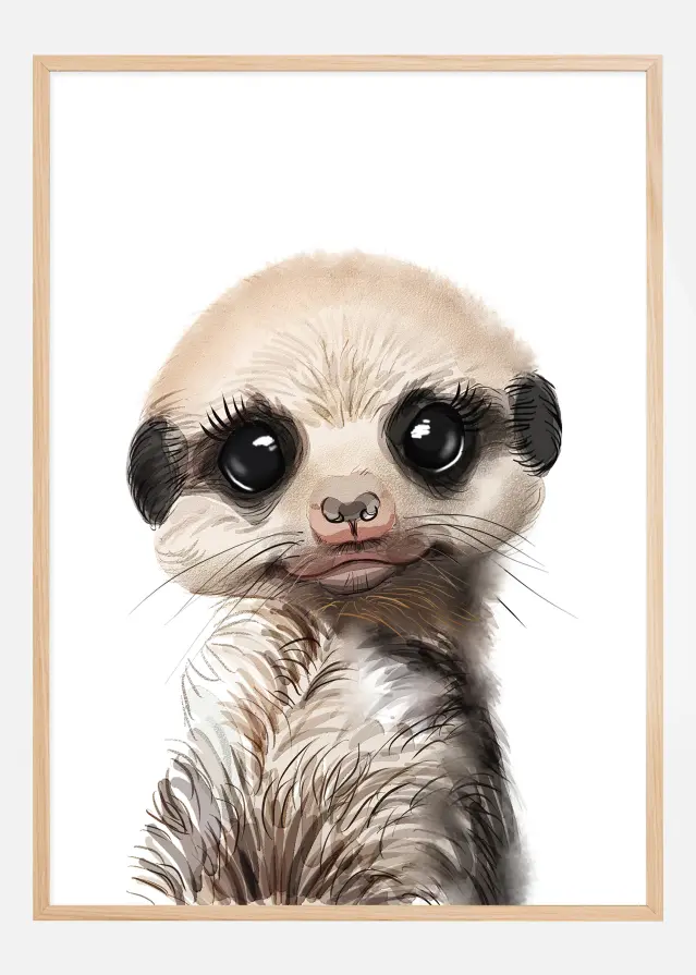 Bildverkstad Meerkat Watercolor Poster