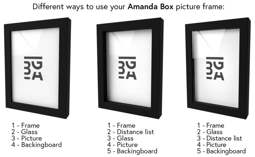 Artlink Frame Amanda Box Acrylic Glass Black 80x80 cm