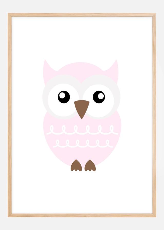 Bildverkstad Owl Solo - Rose pink Poster