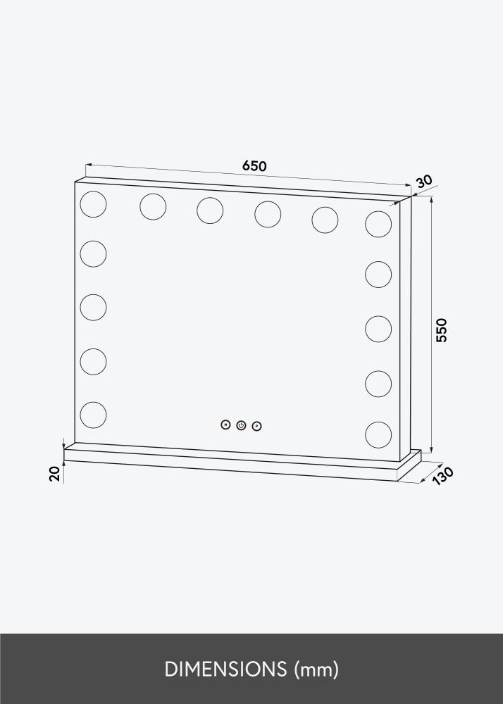 KAILA KAILA Make-up Mirror Base LED 14 Silver 65x56 cm