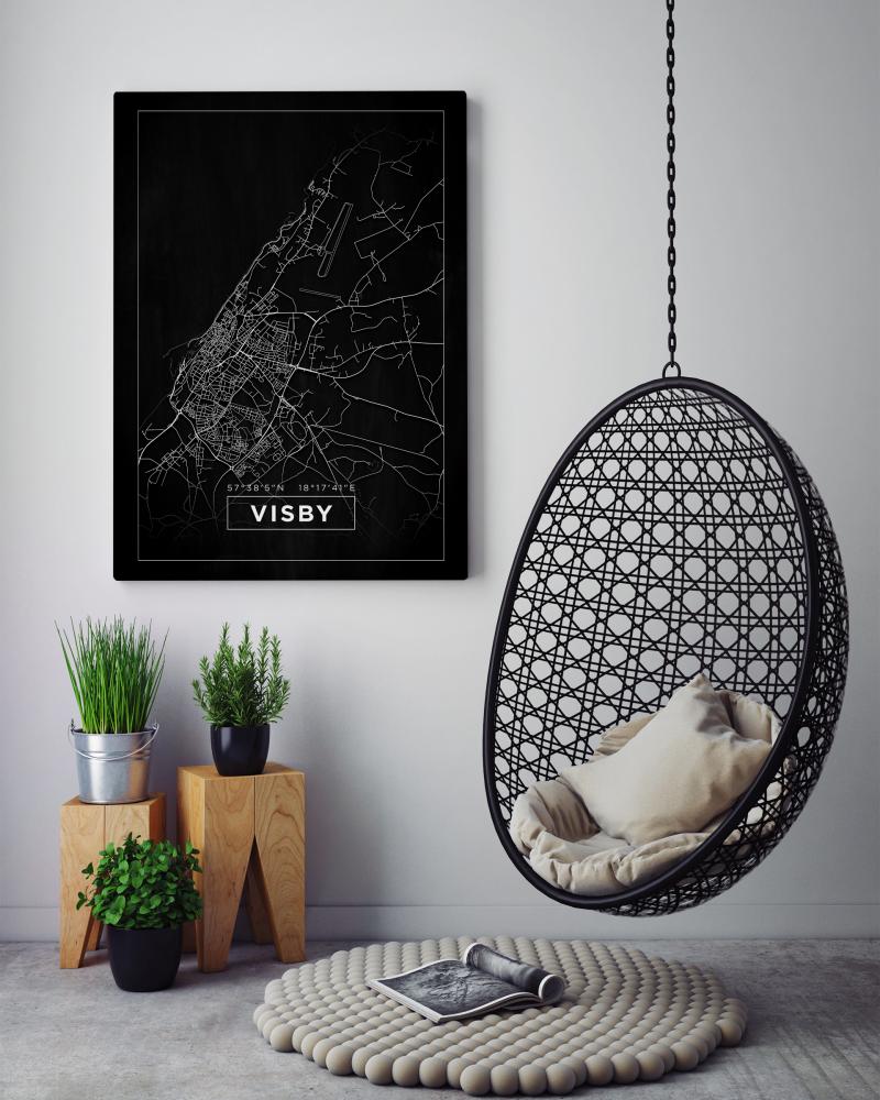 Bildverkstad Map - Visby - Black Poster